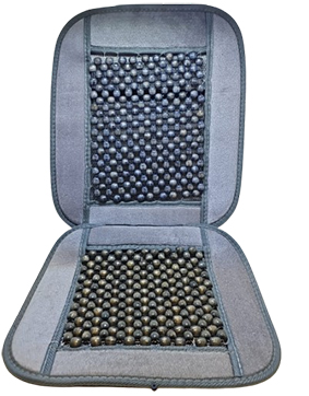 Cubre asiento bolita con borde pana gris