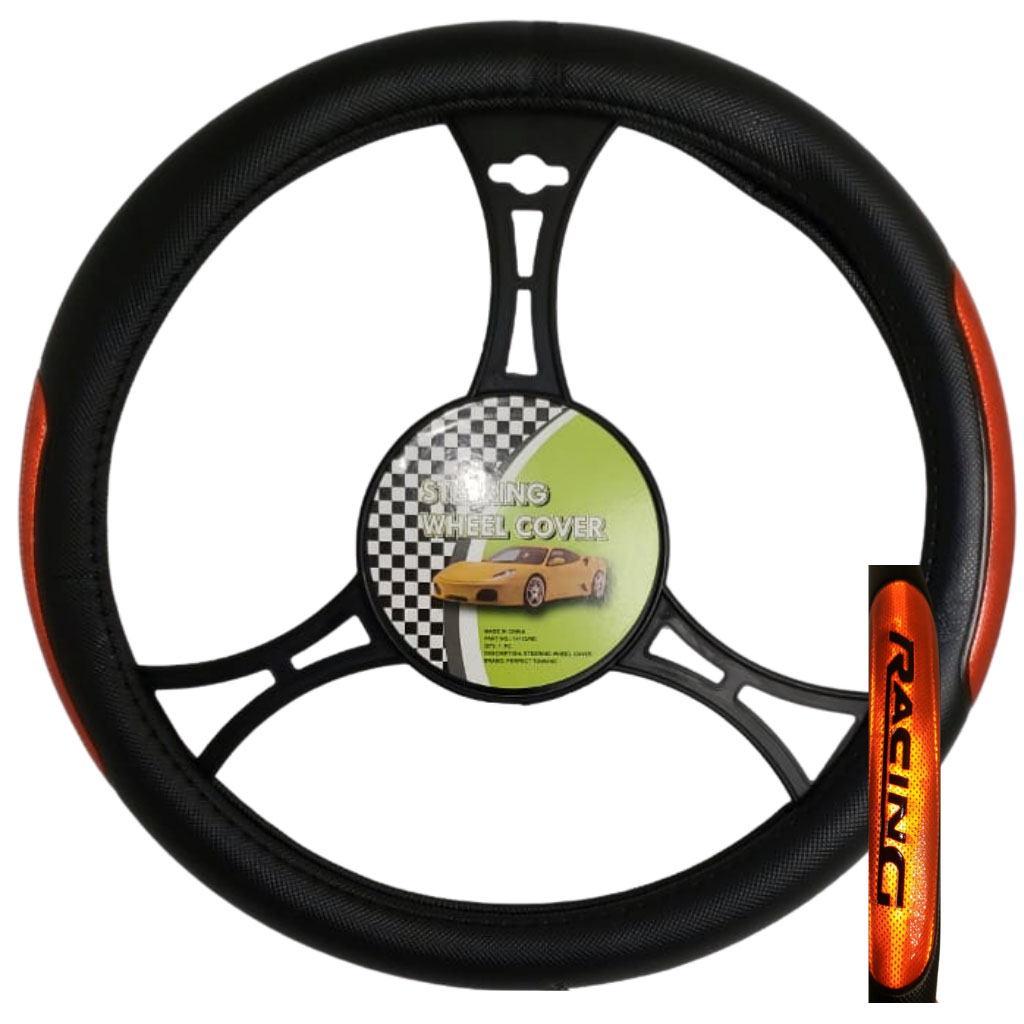 Cubre volante ac racing negro reflectivo rojo