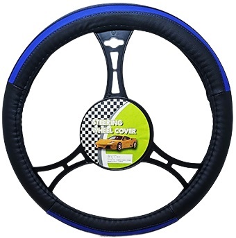 Cubre volantes premium negro linea azul