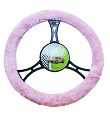 Cubre volante peluche rosa