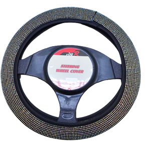 Cubre volante negro con strass elastizado