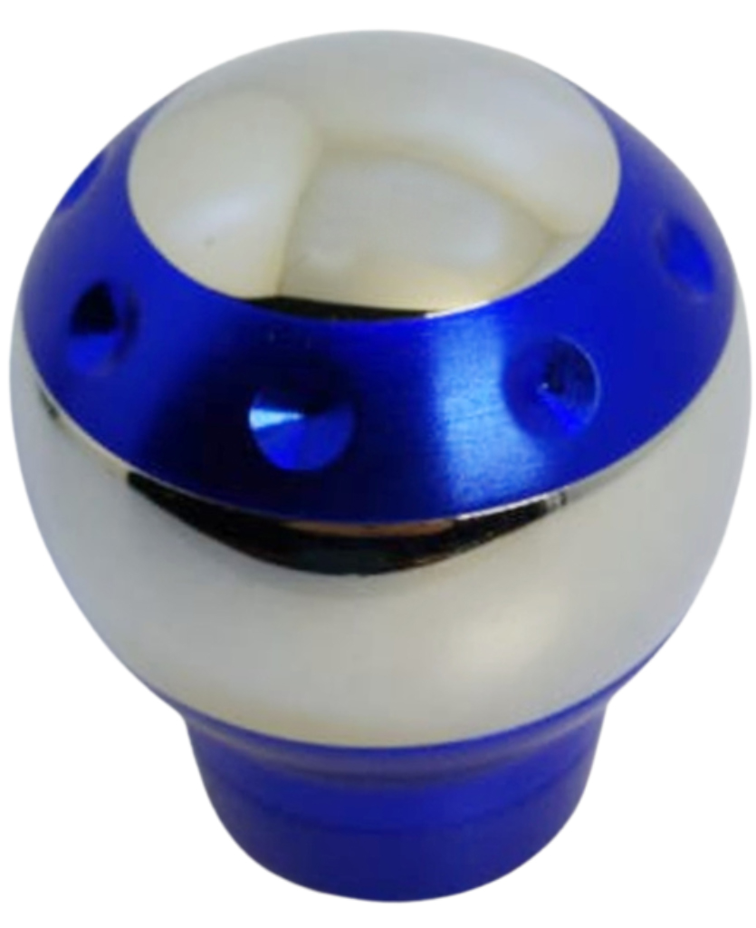Pomo deportivo premium aluminio azul faja cromo