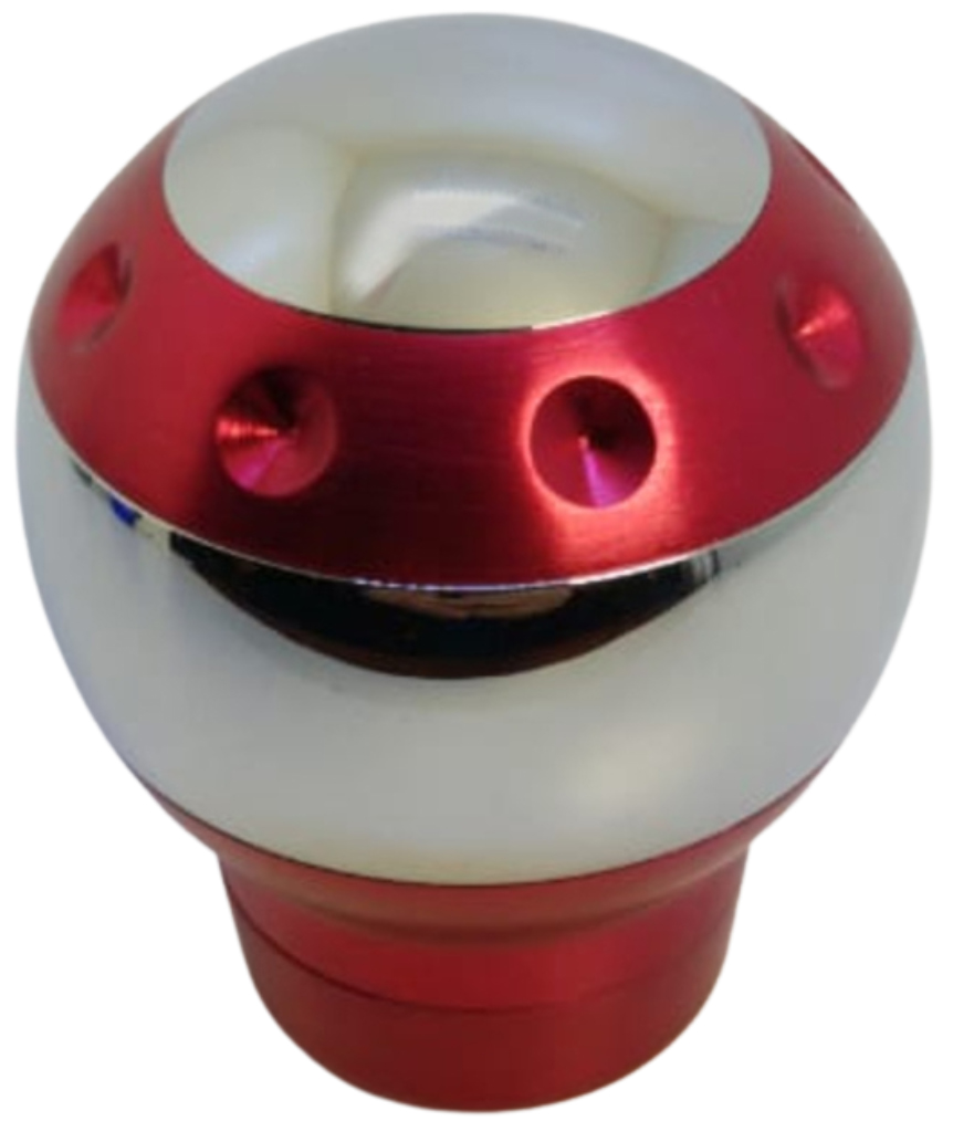 Pomo deportivo premium aluminio rojo faja cromo
