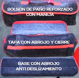 Bolson vip pano con cierre y abrojos