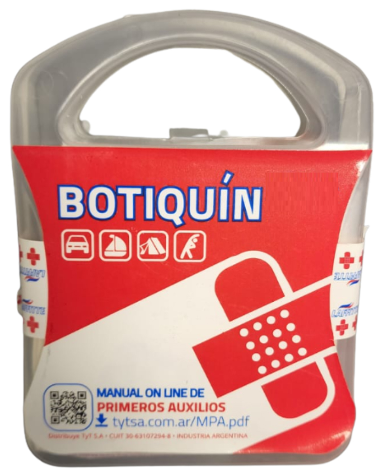 Botiquin 8 elementos cinta venda gasa 2curit alco guante alg