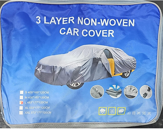 Cubre auto 3 capas con cierre 110 g xxl 573 x 177 x 120 cm