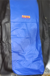 Funda cubreasientos cuero  ecologico negro/azul