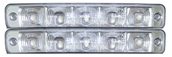 Faro 5 led rectangular 17x3 cm 12v x jgo. dl027