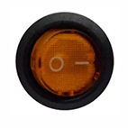 Llave tecla mini redonda un punto 10 amp. con luz ambar