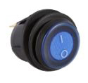 Lalve recla redonda embutir 12/24v 3 pin impermeable azul