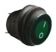Lalve recla redonda embutir 12/24v 3 pin impermeable verde