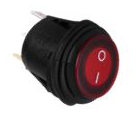 Lalve recla redonda embutir 12/24v 3 pin impermeable roja
