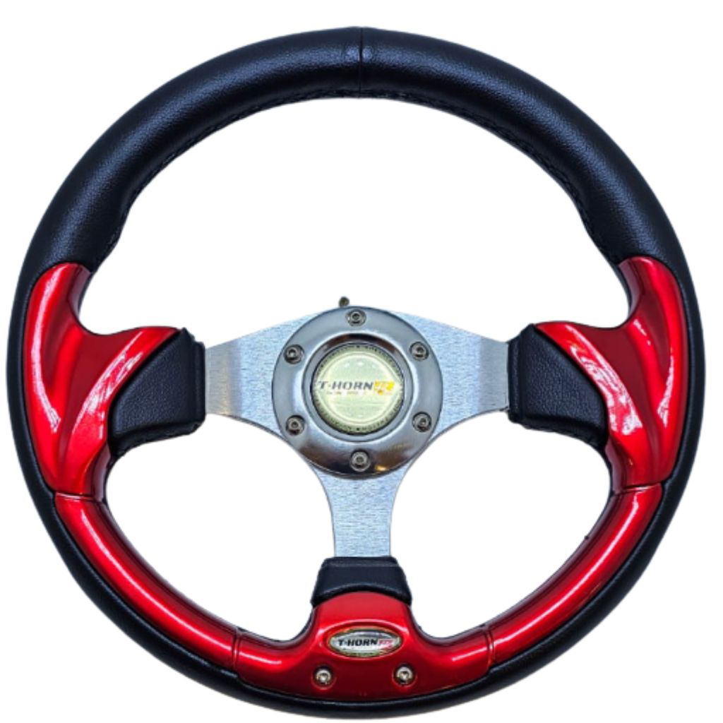 Volante importado laqueado medialuna inferior rojo 4156 pv