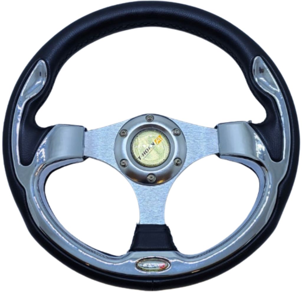 Volante importado laqueado pulgares e inferior gris pvc