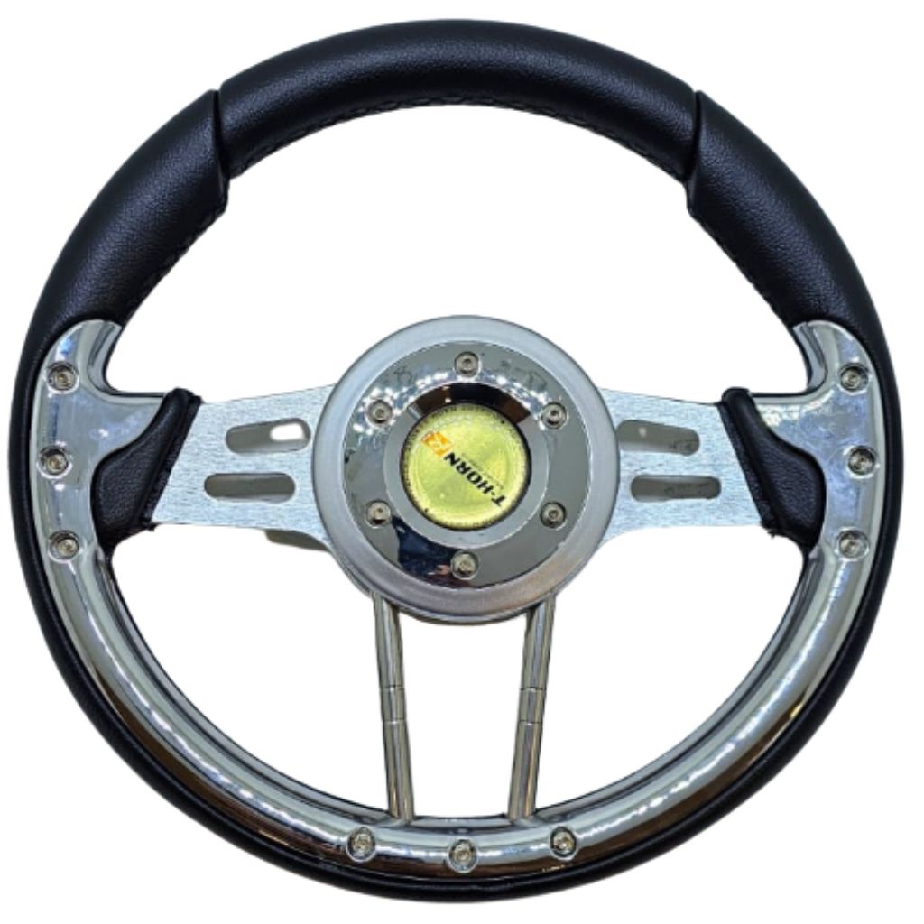 Volante importado 2 tubos cromo inferior c-tor gris 4166