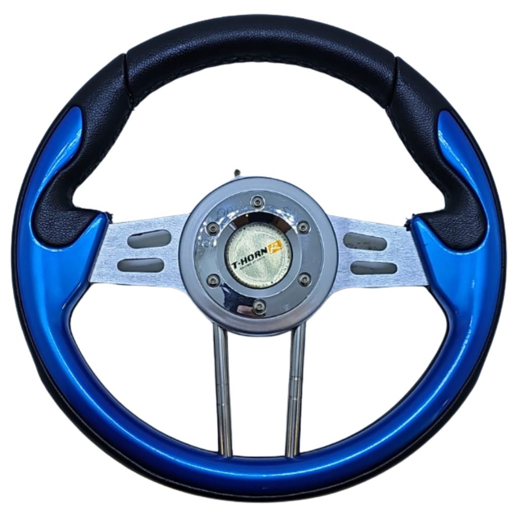 Volante importado 2 tubos cromo inferior laqueado azul 4166