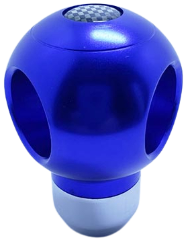 Pomo deportivo premium aluminio azul bola con huecos