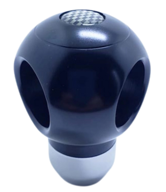 Pomo deportivo premium aluminio negro bola con huecos
