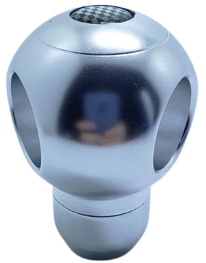 Pomo deportivo premium aluminio gris bola con huecos