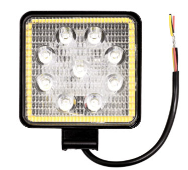 Faro 45 led + placa smd 126w cuadrado 11x11cm aureola blanca