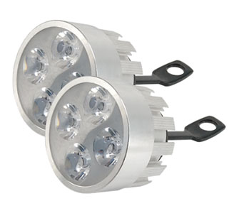 Faro 4 led redondo gris 12v 12w 200 lux x jgo