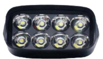Faro 8 led rectangular plastico abs 24w 3000lux