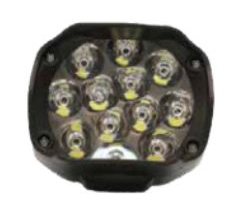 Faro 12 led cuadrado plastico abs 36w 3000 lux
