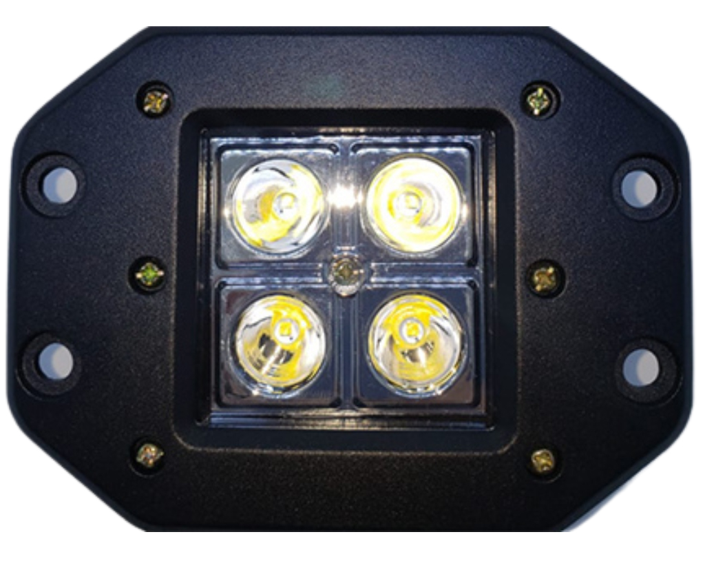 Faro 4 led para embutir 12 x 9 cm 