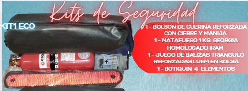 Kit emergencia bolson c/matafuego+baliza+botiquin