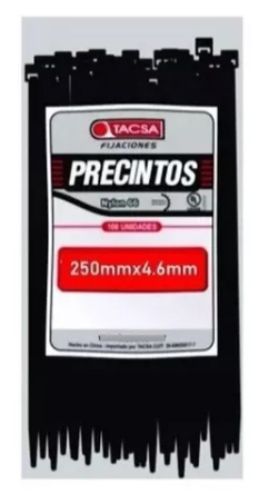 Precinto tacsa 100 mm x 2.5 mm x 100 unid.