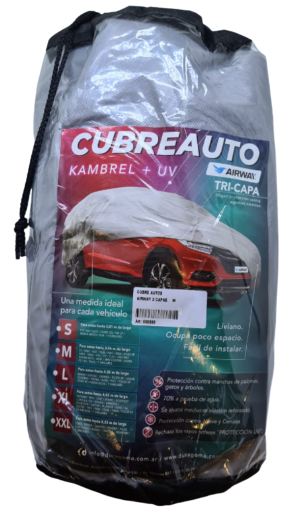 Cubre auto bicapa impermeable s 3.30x4.50 clio corsa ka