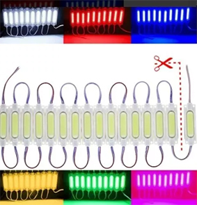 Tira de led cob siliconados azul 12v rigida con cables