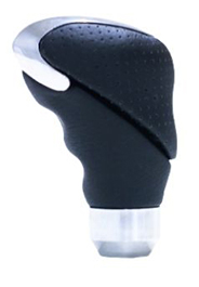 Pomo deportivo premium cuero negro con cromado