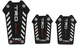 Pedalera deportiva triangular negra franjas blancas trd 