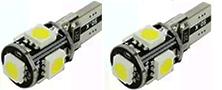 Lampara t10 5 smd canbus 5050 blanco x jgo