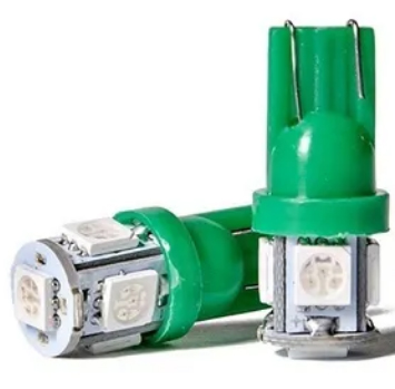 Lampara 2825 t10 5 smd verdes