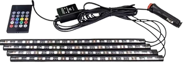 Tiras de led x 4 rgb int/ext c/remoto  audio ritmica 