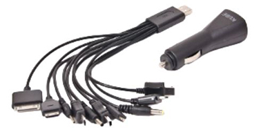 Cargador usb con 10 fichas 12/24v output 5v - 1000ma