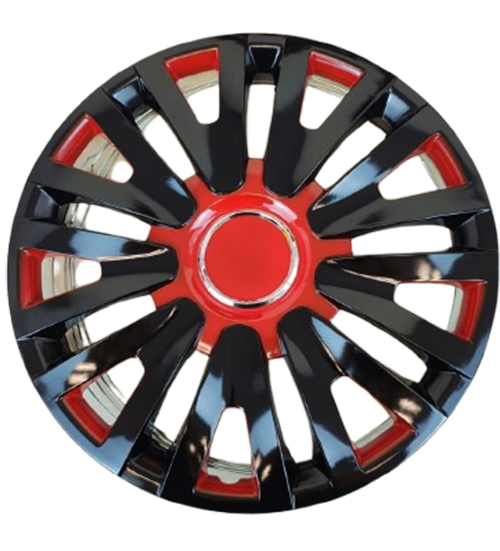 Taza rueda 14 negro-rojo 9 rayos v x jgo