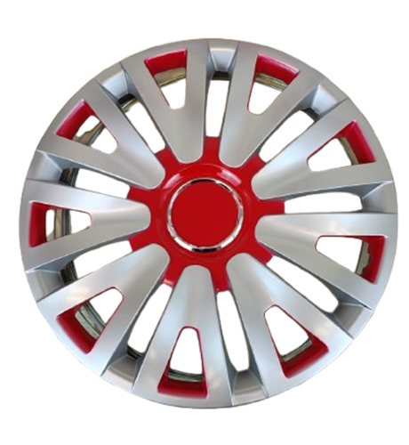 Taza rueda 14 gris-rojo 9 rayos v x jgo