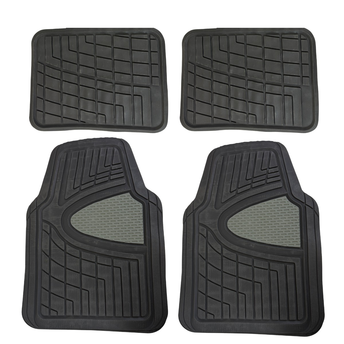 Cubre alfombra negra anti derrame talonera gris x 4 pzas