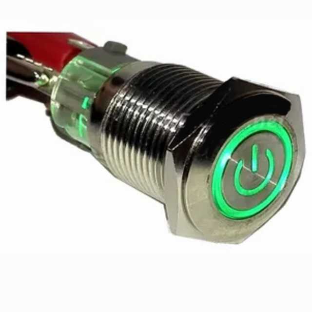 Boton un punto logo encendido con led azul-rojo-verde-ambar