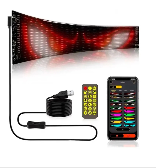 Pantalla led flexible 16*96 pix 1536 led 12x60 cm 5v 10w 